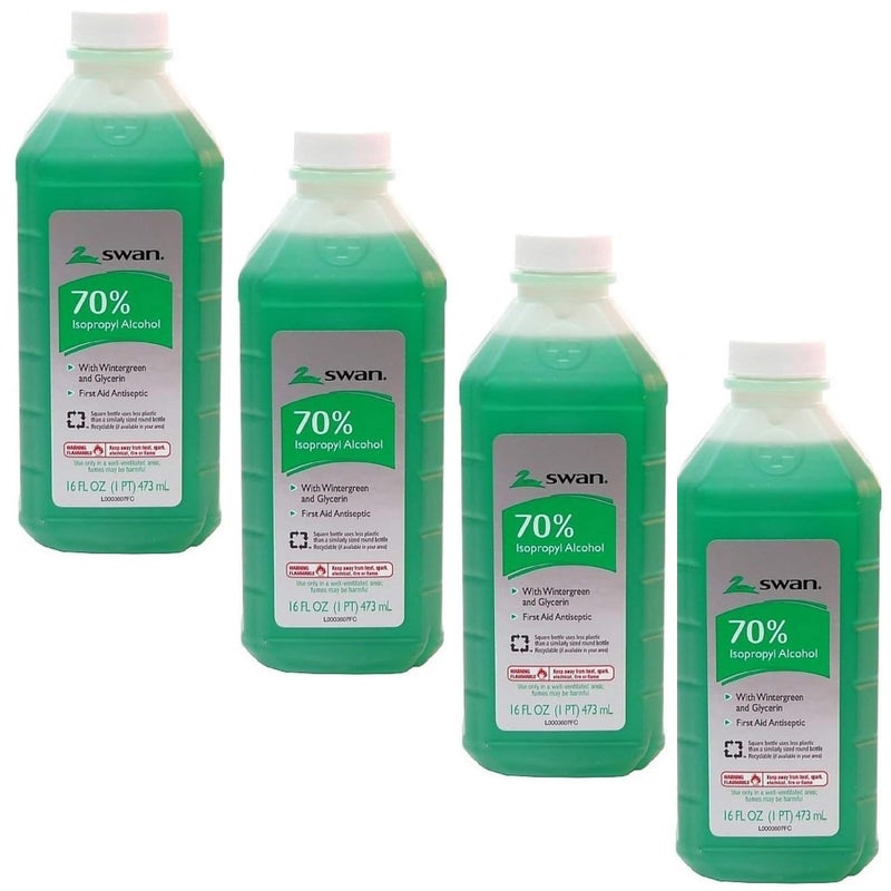 Swan Isoprophyl Alcohol 16Oz 70% Wintergreen Pack (4) - Image 1